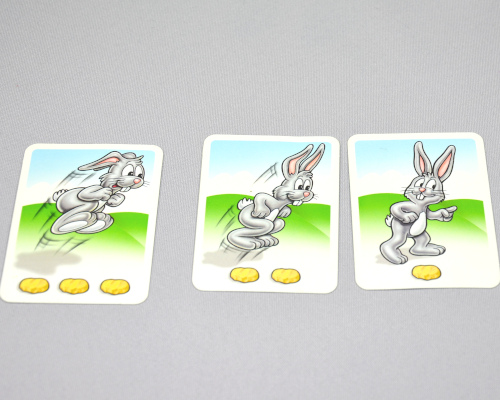 Hasenkarten von Lotti Karotti der Hase kann ein Feld, zwei Felder oder drei Felder springen